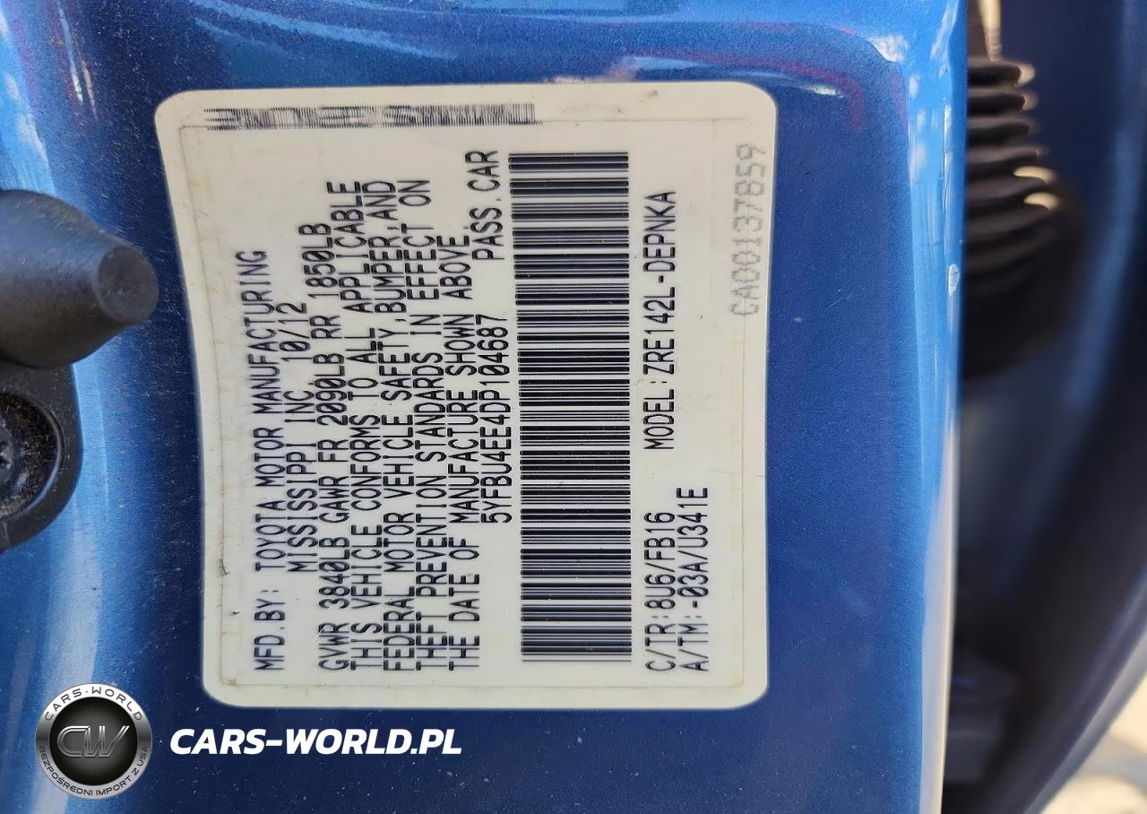 2013 Toyota Corolla Le VIN:5YFBU4EE4DP104687 - 12