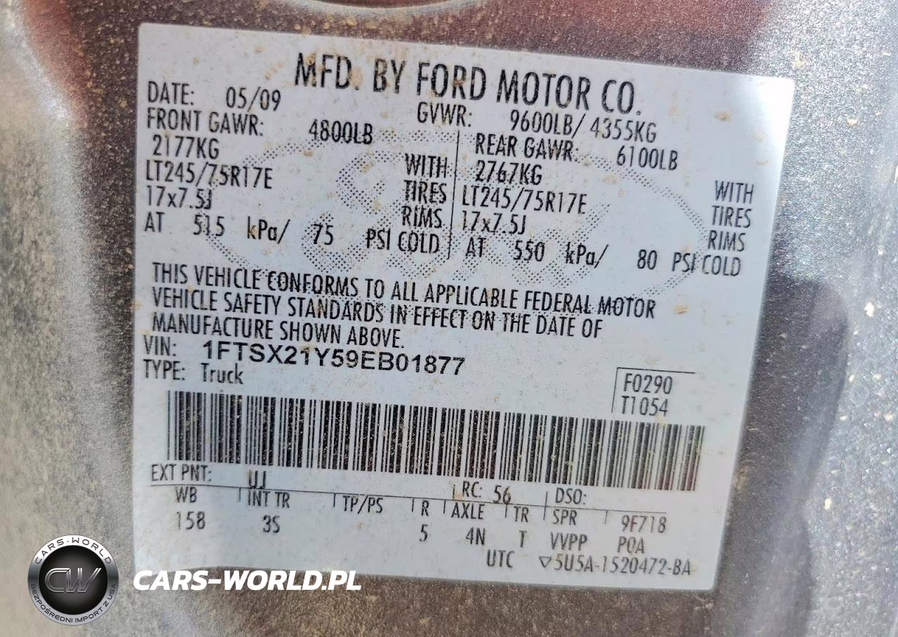 2009 Ford F250 Super Duty VIN:1FTSX21Y59EB01877 - 12