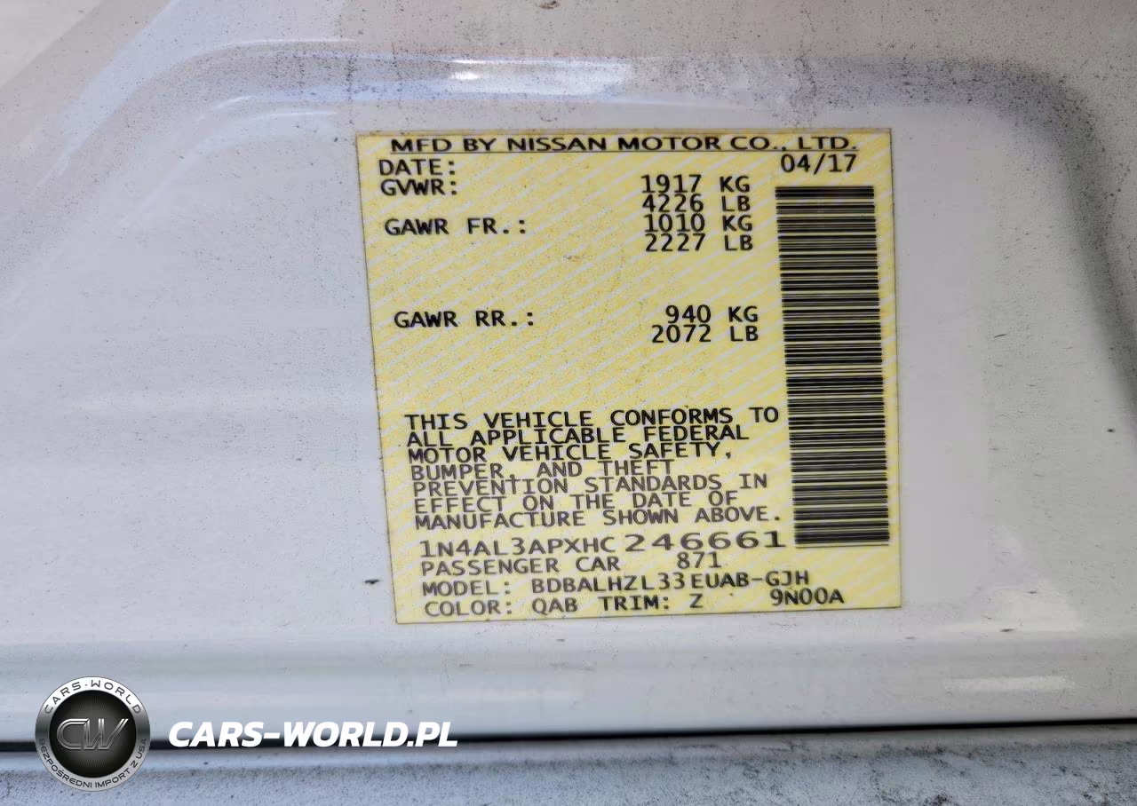 2017 Nissan Altima 2.5 Sr VIN:1N4AL3APXHC246661 - 12