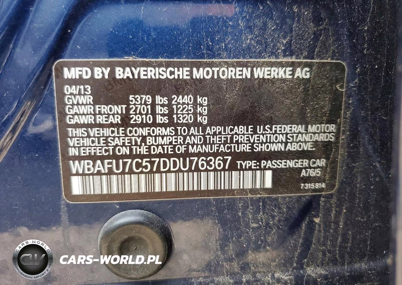 2013 BMW 535 Xi VIN:WBAFU7C57DDU76367 - 12