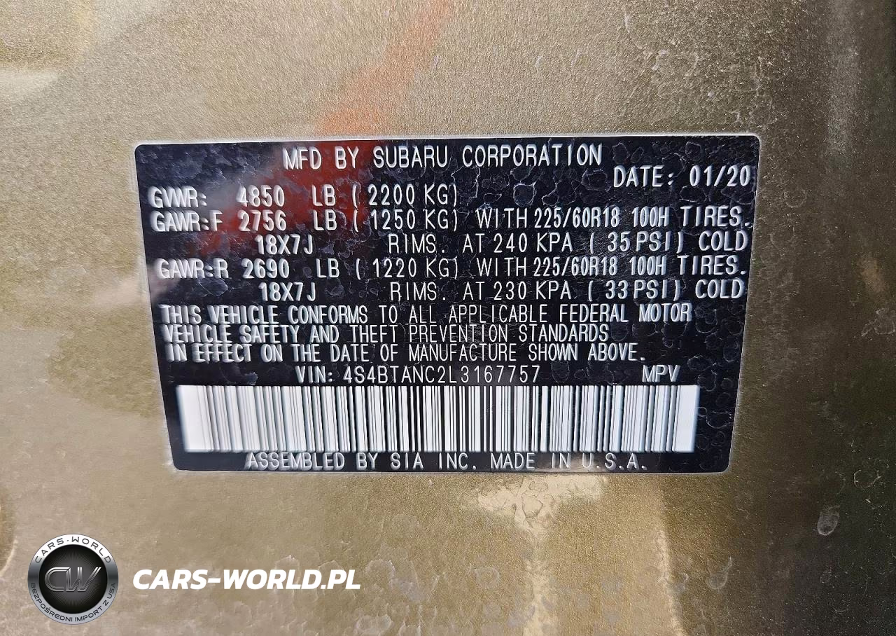 2020 Subaru Outback Limited VIN:4S4BTANC2L3167757 - 13