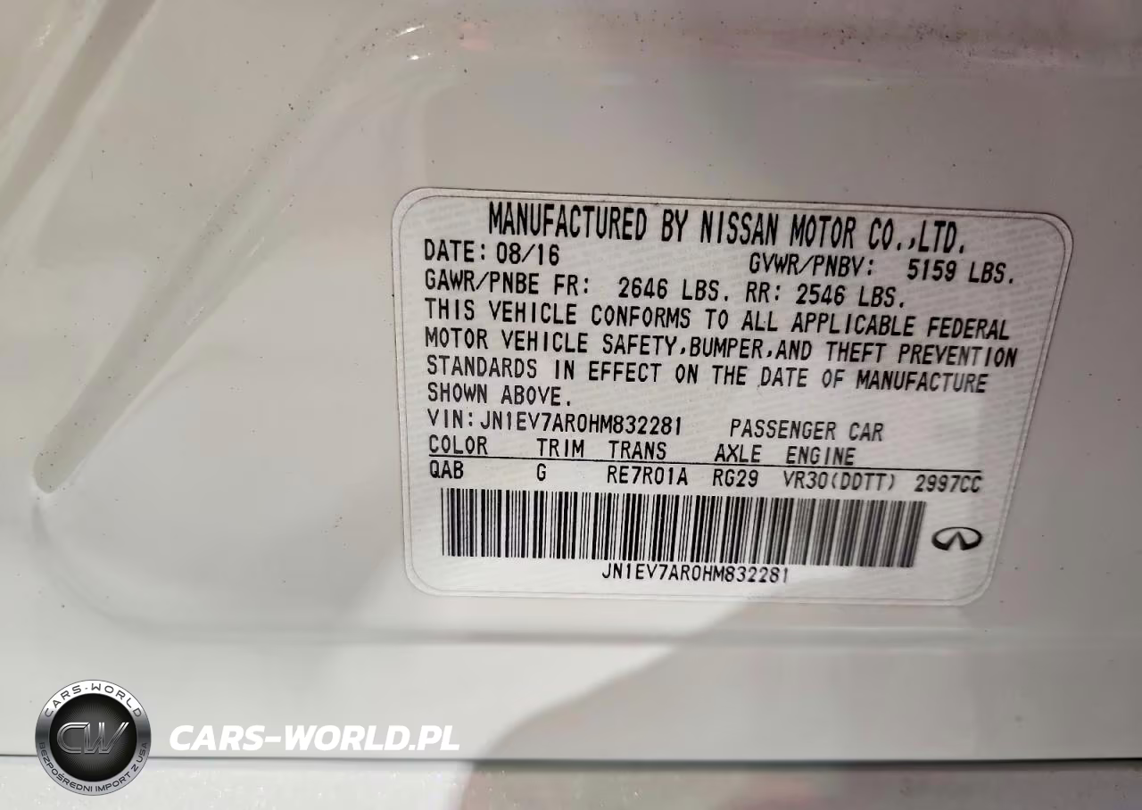 2017 Infiniti Q50 3.0T Sport VIN:JN1EV7AR0HM832281 - 13