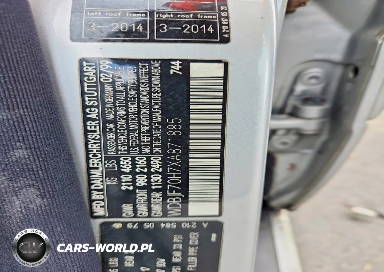 1999 Mercedes-Benz E 430 VIN:WDBJF70H7XA871885 - 12