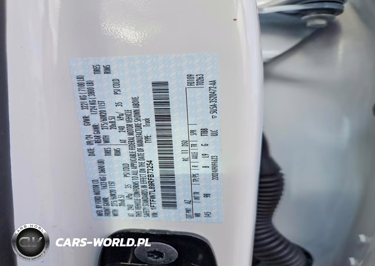 2024 Ford F150 Platinum VIN:1FTFW7L89RFB73254 - 12