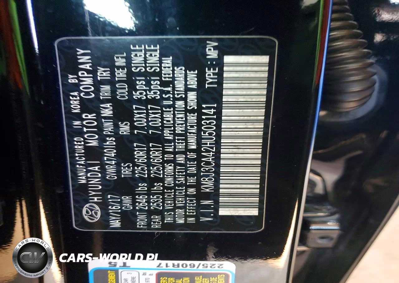 2017 Hyundai Tucson Se VIN:KM8J3CA42HU503141 - 13