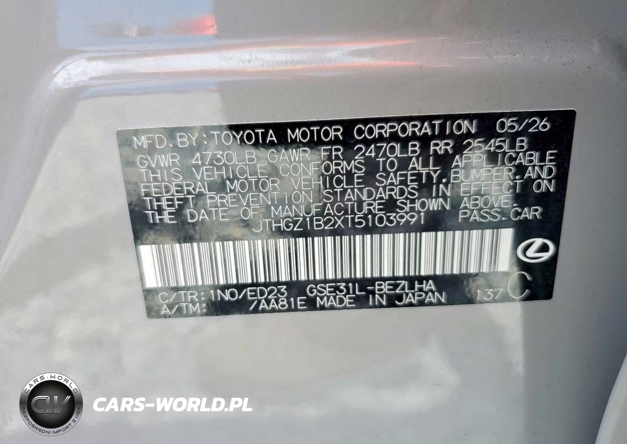 2026 Lexus Is 350 F Sport VIN:JTHGZ1B2XT5103991 - 13