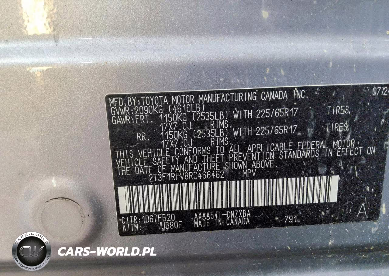 2024 Toyota Rav4 Le VIN:2T3F1RFV8RC466462 - 13