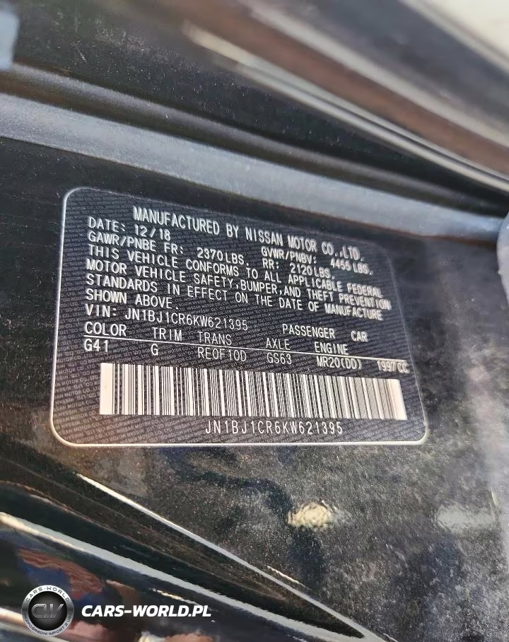 2019 Niss Rogue Sv VIN:JN1BJ1CR6KW621395 - 12