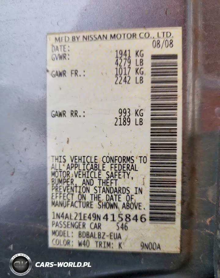 2009 Nissan Altima 2.5 VIN:1N4AL21E49N415846 - 12