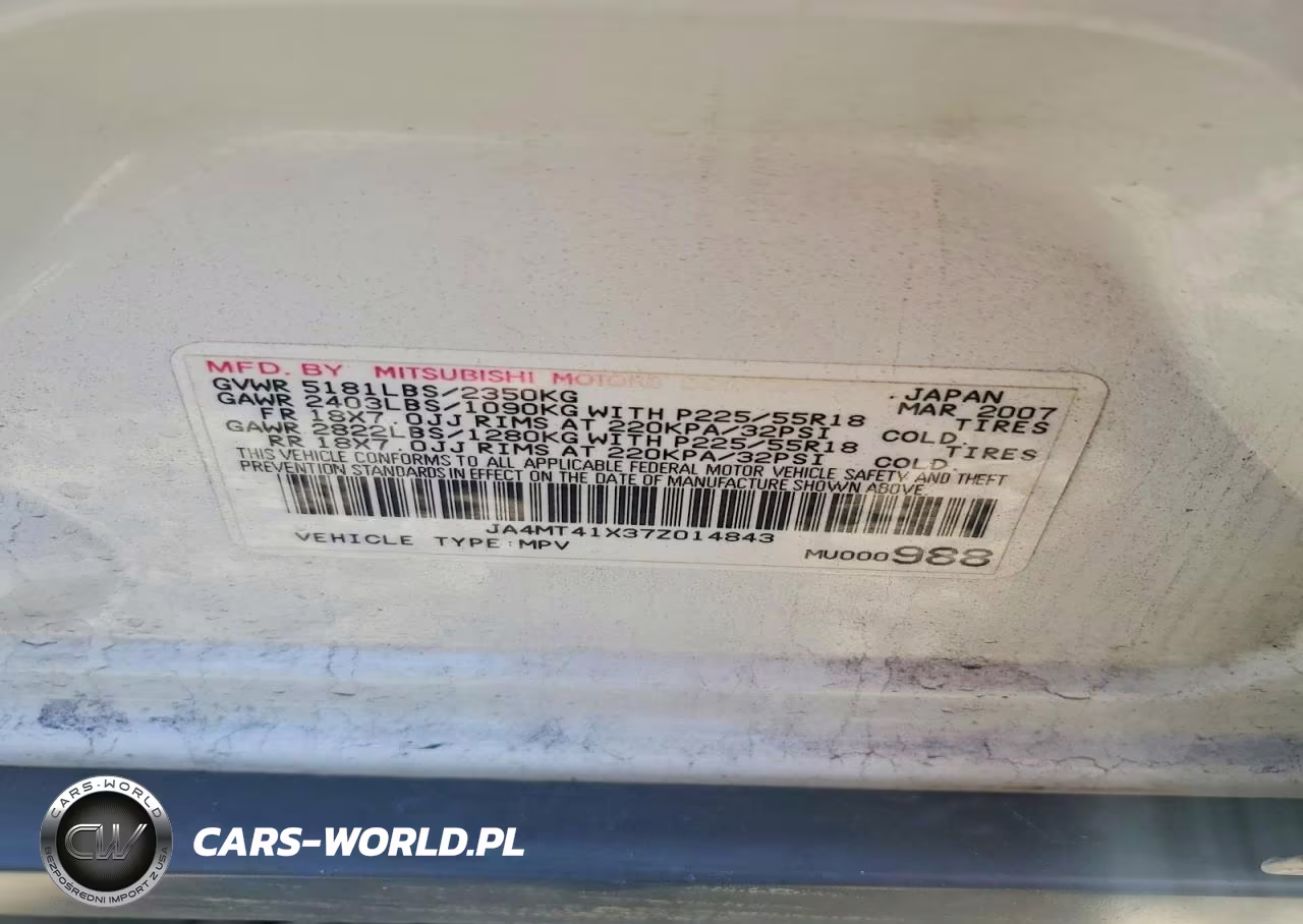 2007 Mitsubishi Outlander Xls VIN:JA4MT41X37Z014843 - 12