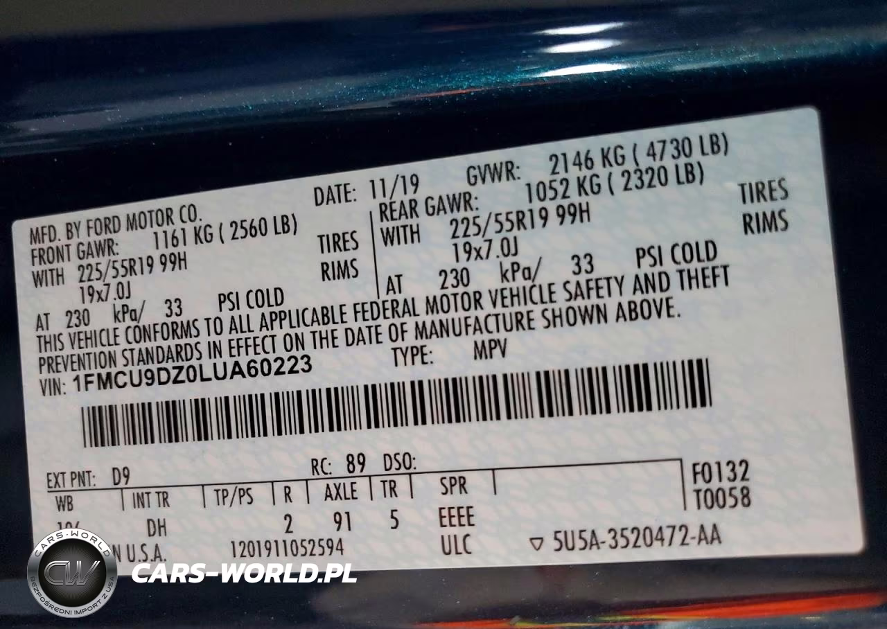 2020 Ford Escape Titanium VIN:1FMCU9DZ0LUA60223 - 12
