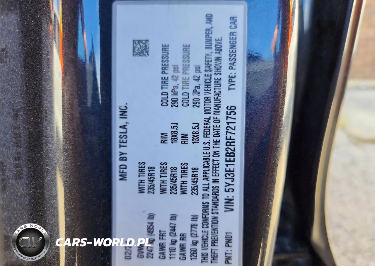 2024 Tesla Model 3 VIN:5YJ3E1EB2RF721756 - 12