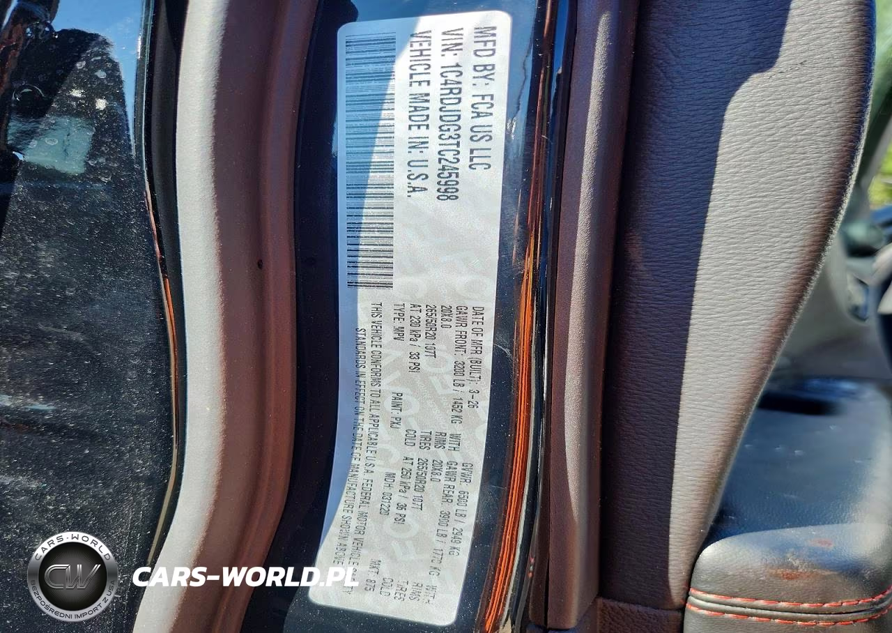 2026 Dodge Durango Gt VIN:1C4RDJDG3TC245998 - 12