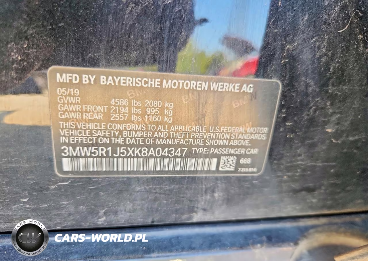 2019 BMW 330I VIN:3MW5R1J5XK8A04347 - 12