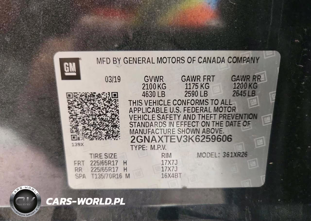 2019 Chevrolet Equinox Lt VIN:2GNAXTEV3K6259606 - 13