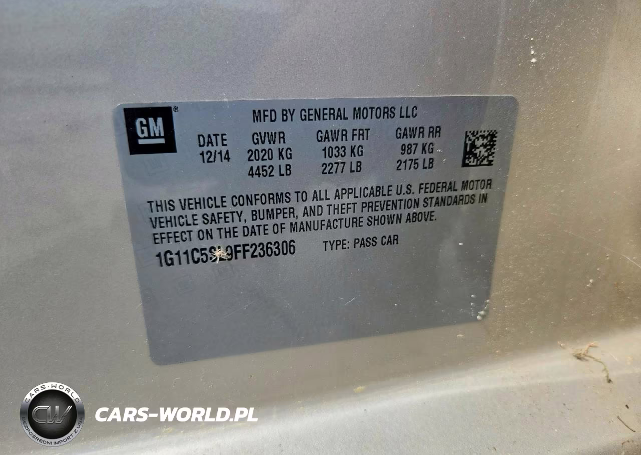 2015 Chevrolet Malibu 1Lt VIN:1G11C5SL9FF236306 - 12