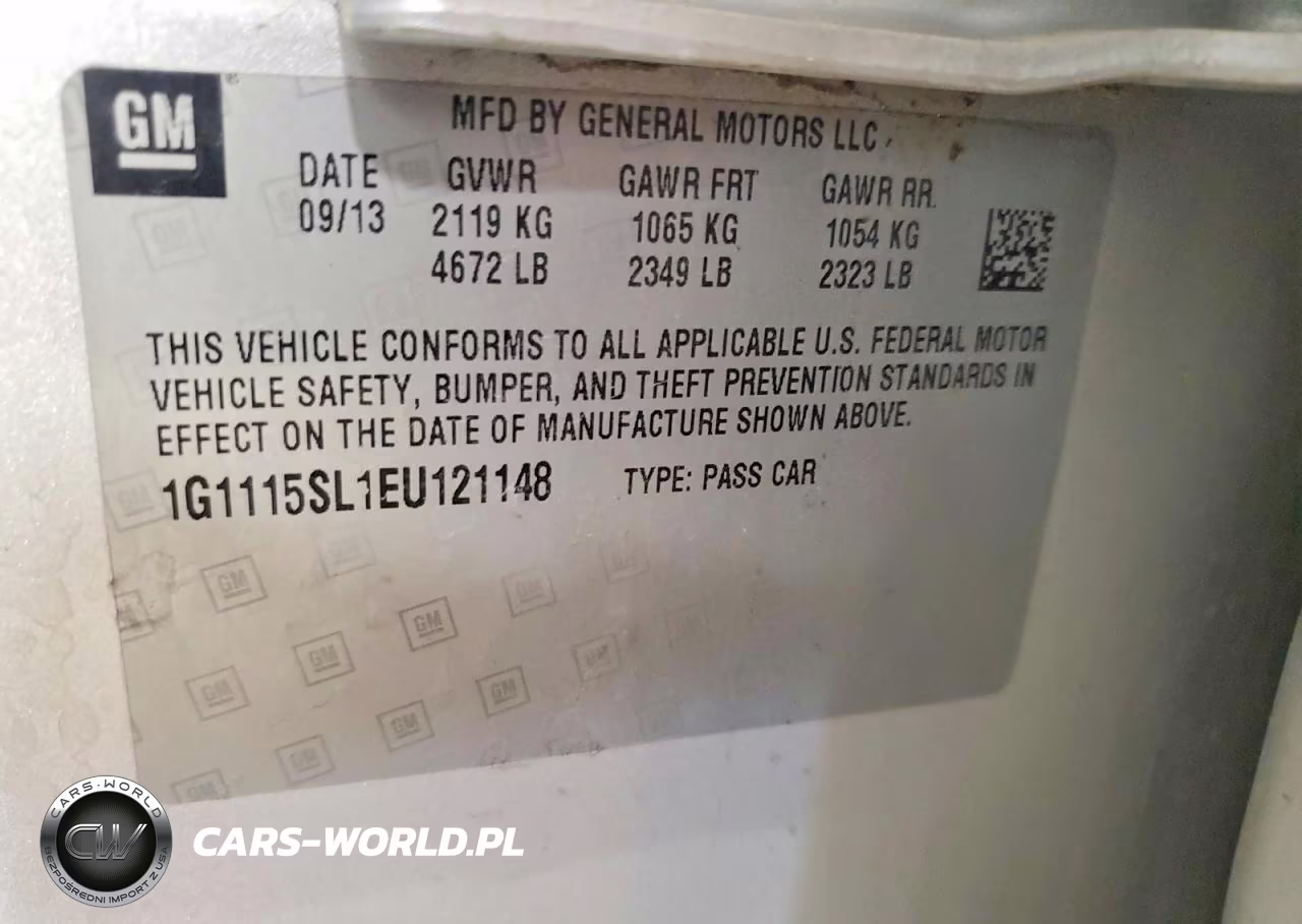 2014 Chevrolet Impala Lt VIN:1G1115SL1EU121148 - 13