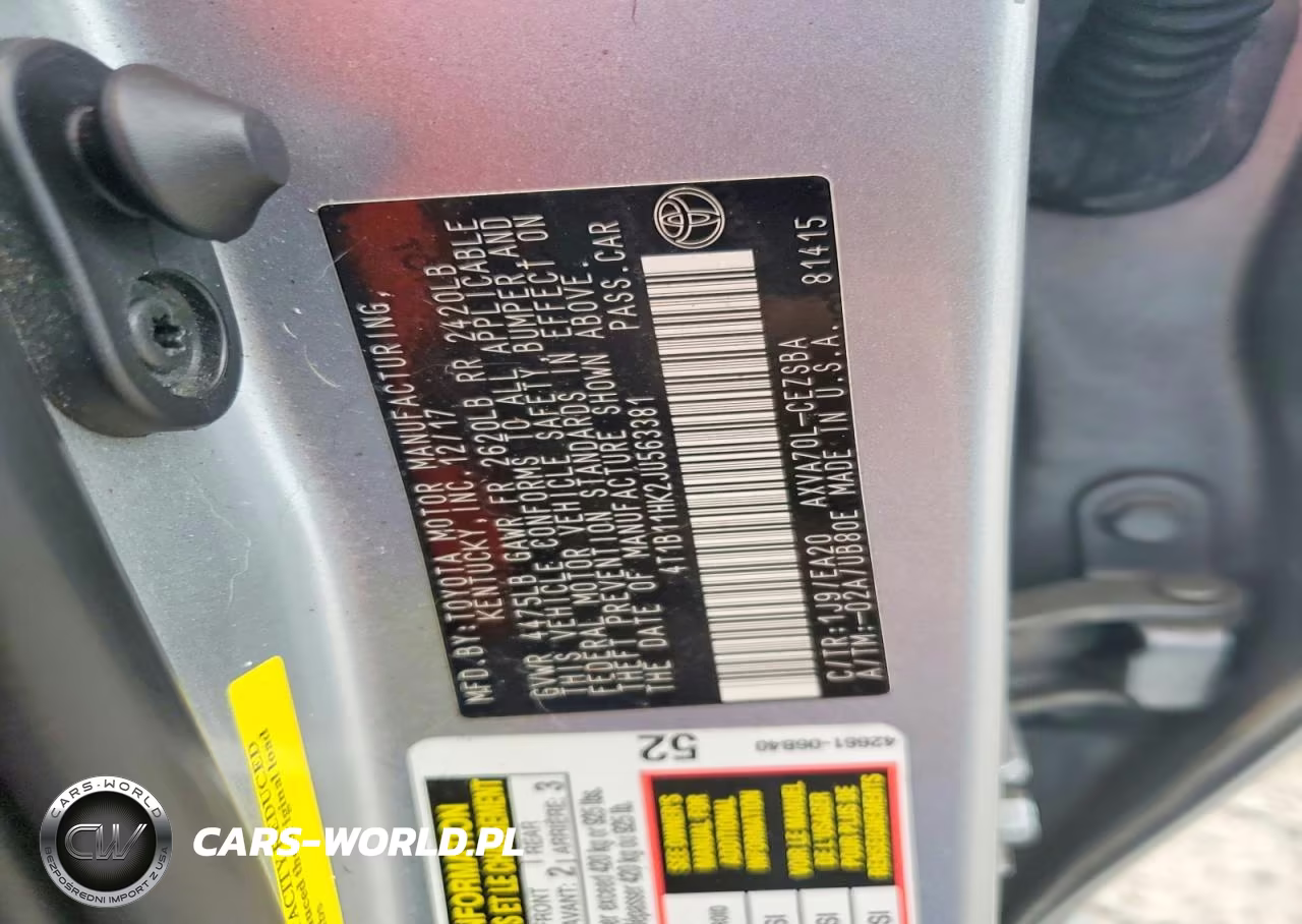 2018 Toyota Camry Se VIN:4T1B11HK2JU563381 - 13