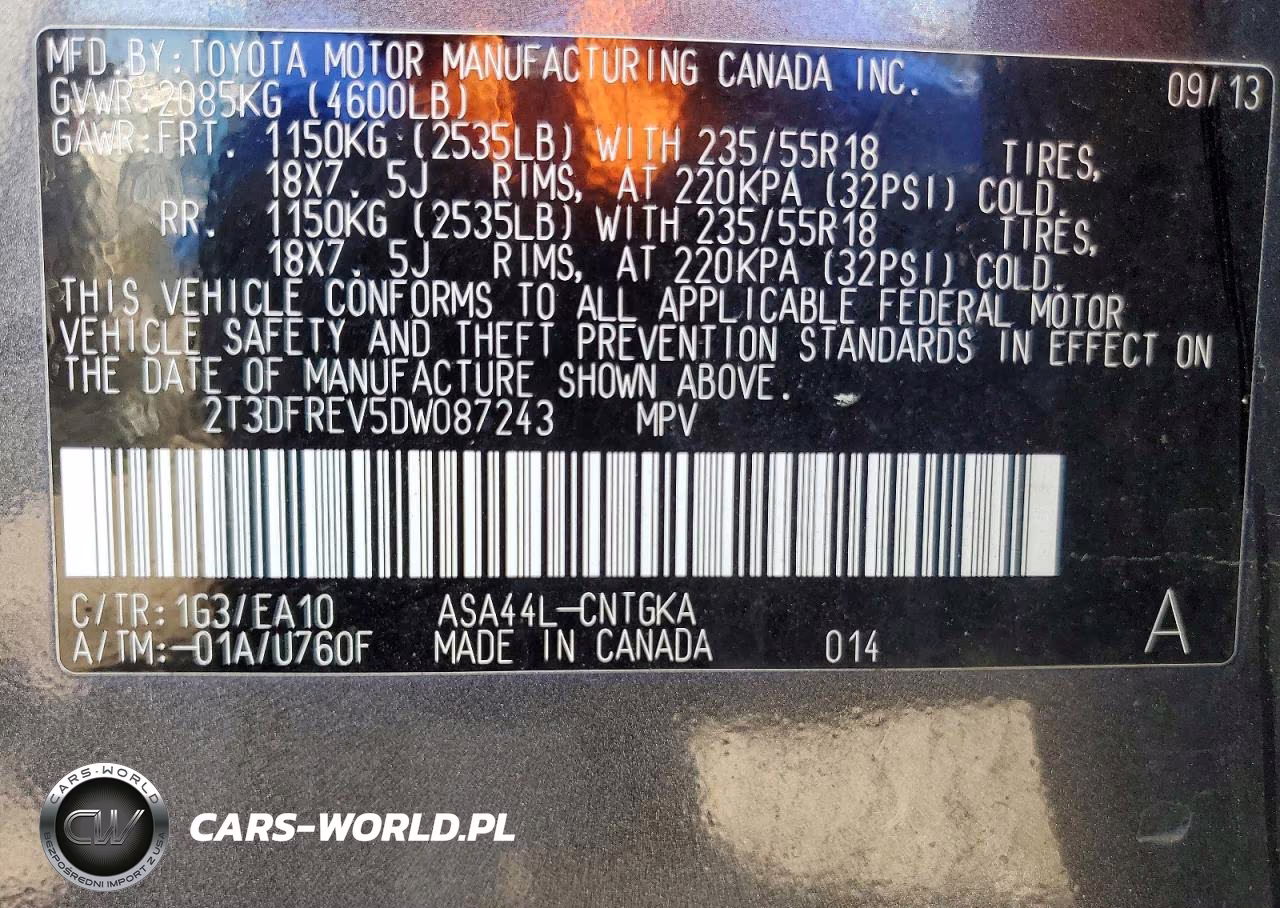 2013 Toyota Rav4 Limited VIN:2T3DFREV5DW087243 - 13