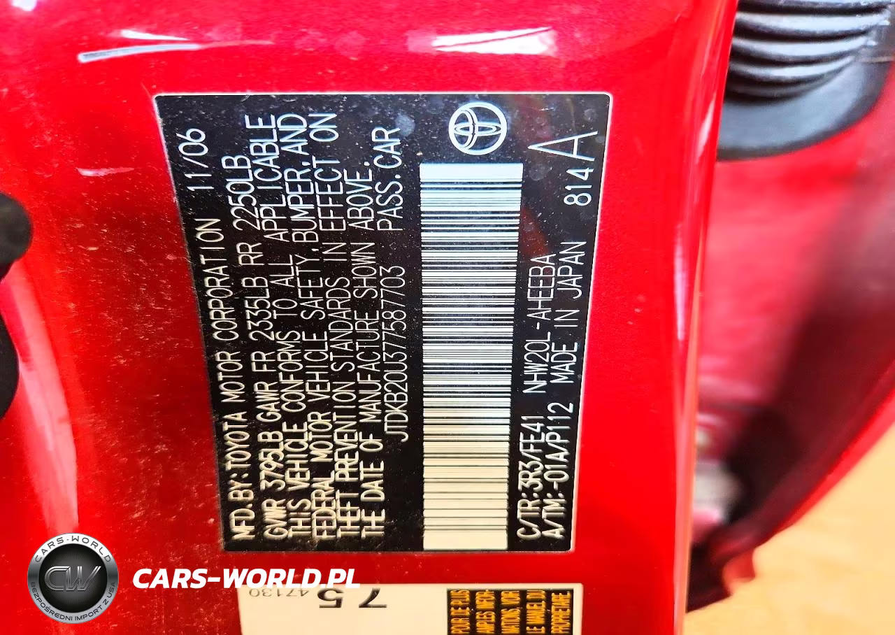 2007 Toyota Prius Base VIN:JTDKB20U377587703 - 13