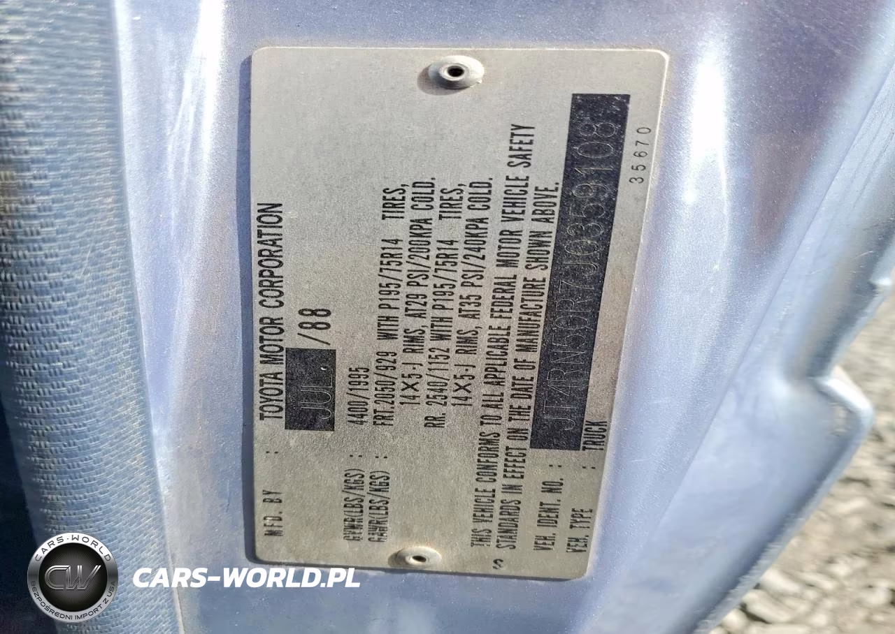 1988 Toyota Pickup 1-2 Ton Rn50 VIN:JT4RN50R7J0359108 - 12
