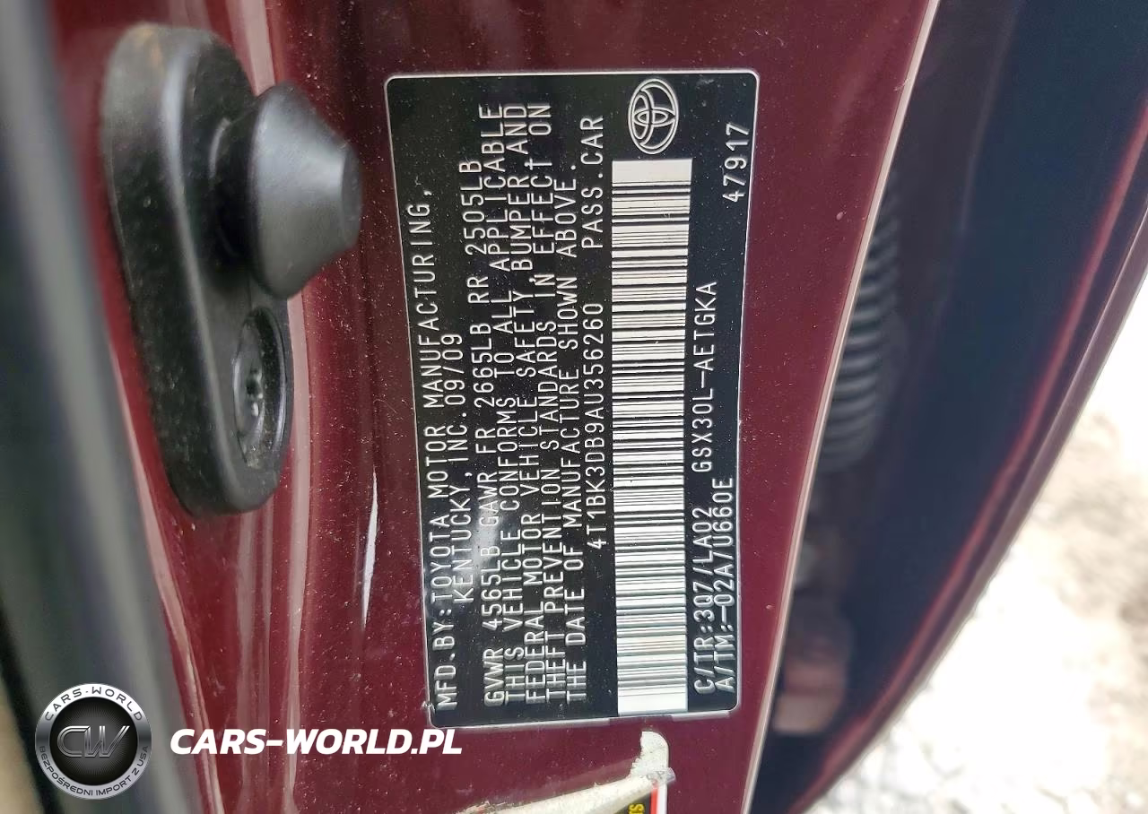 2010 Toyota Avalon Xls VIN:4T1BK3DB9AU356260 - 12