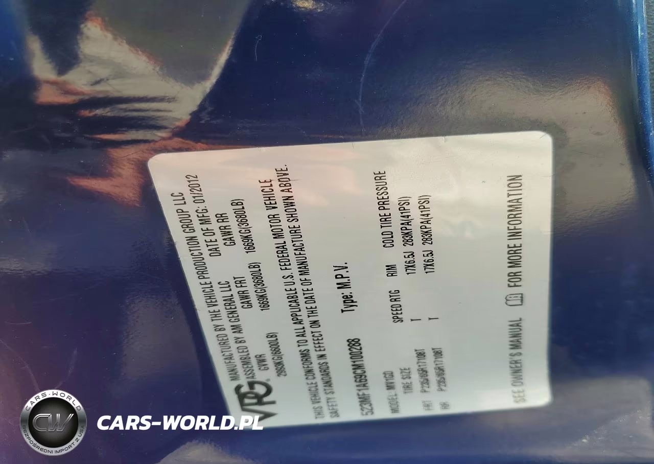 2012 The Vehicle Production Group Mv 1 VIN:523MF1A69CM100288 - 13