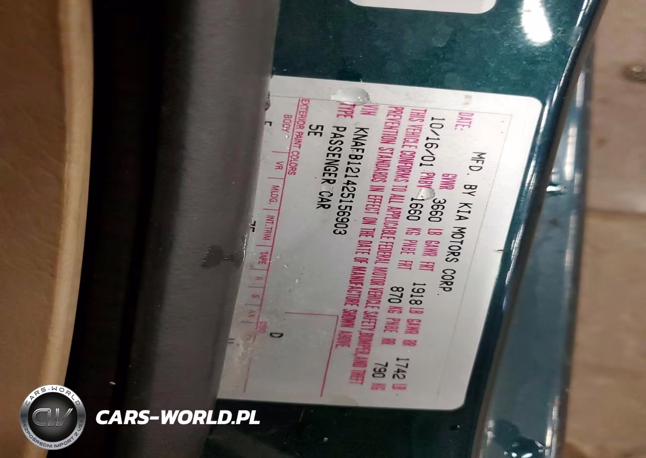 2002 Kia Spectra Base VIN:KNAFB121425156903 - 12