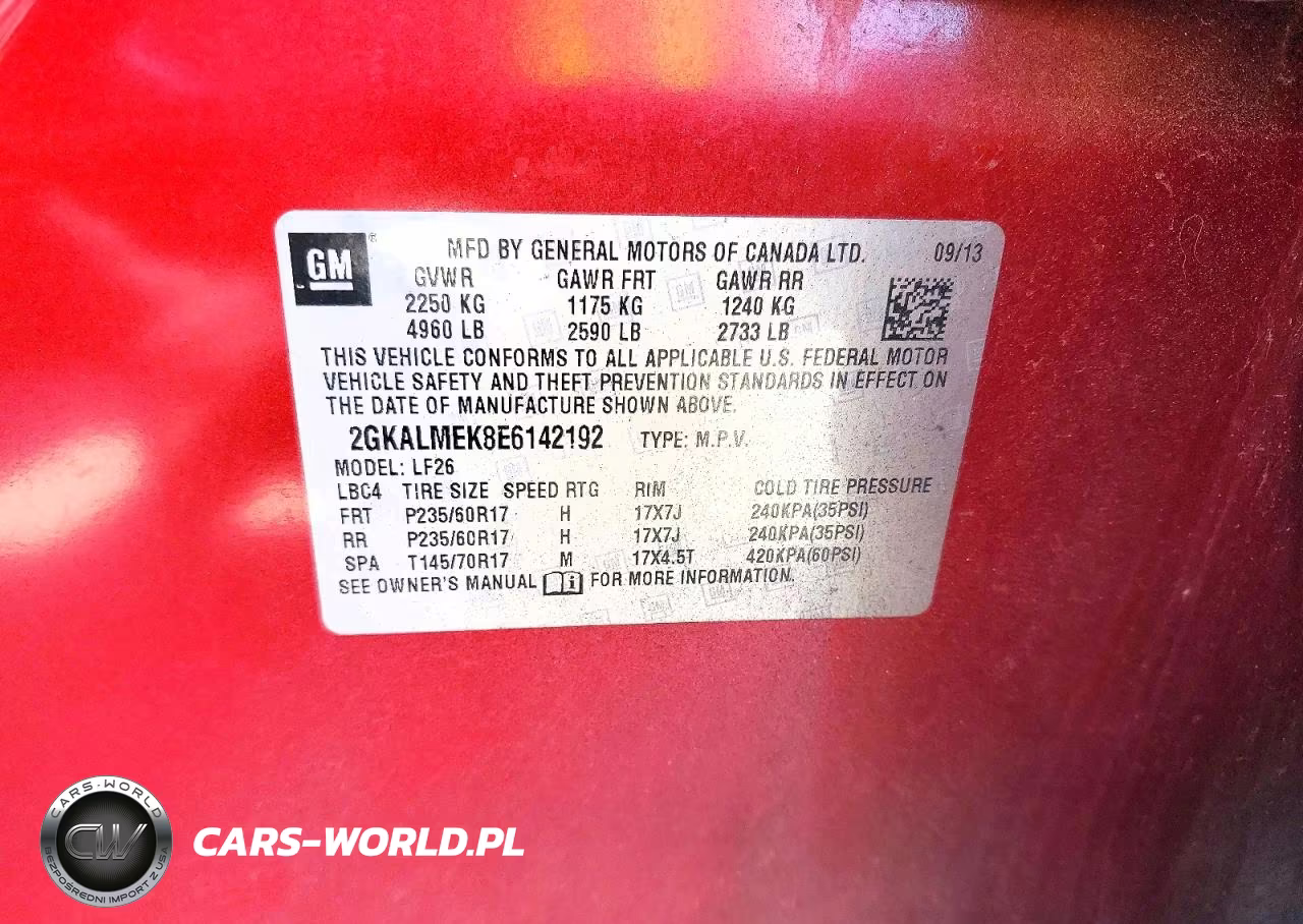 2014 GMC Terrain Sle VIN:2GKALMEK8E6142192 - 13
