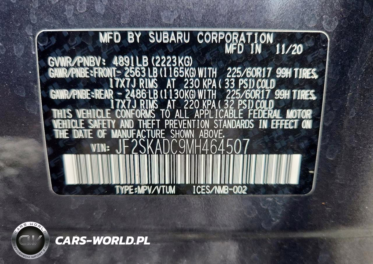 2021 Subaru Forester VIN:JF2SKADC9MH464507 - 14