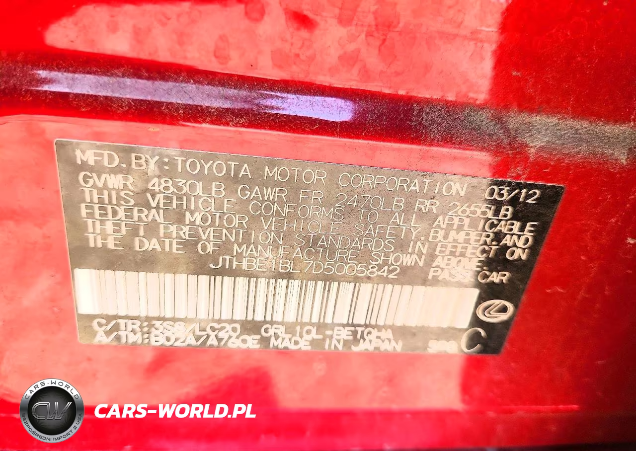 2013 Lexus Gs 350 VIN:JTHBE1BL7D5005842 - 12