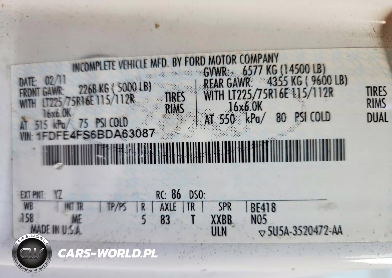 2011 Ford Econoline E450 Super Duty Cutaway Van VIN:1FDFE4FS6BDA63087 - 13