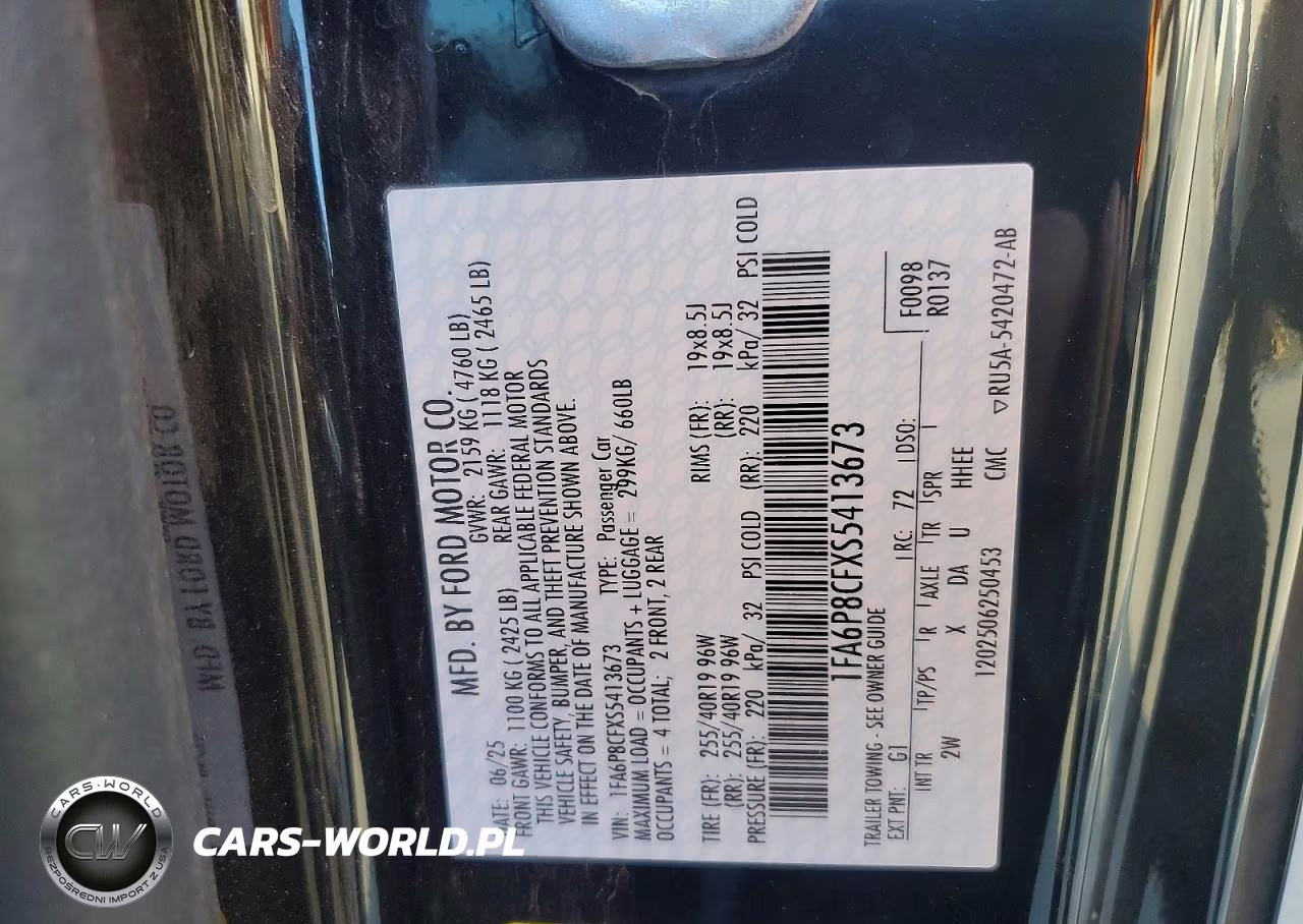 2025 Ford Mustang Gt VIN:1FA6P8CFXS5413673 - 12