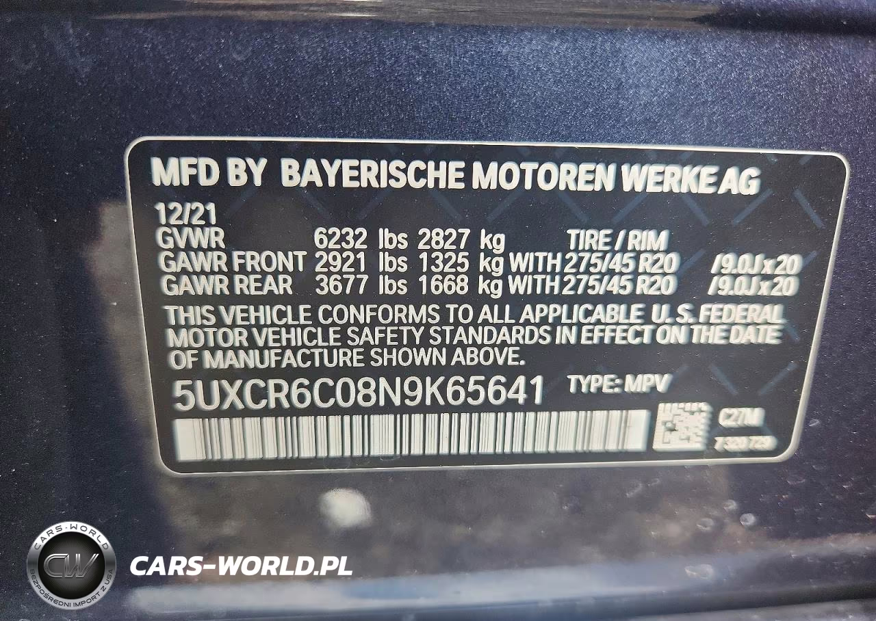 2022 BMW X5 xDrive40I VIN:5UXCR6C08N9K65641 - 13