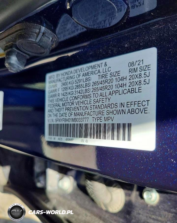 2021 Honda Passport Elite VIN:5FNYF8H01MB033777 - 14