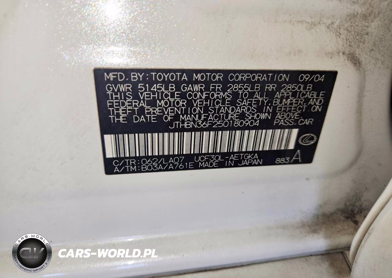 2005 Lexus Ls 430 VIN:JTHBN36F250180904 - 12