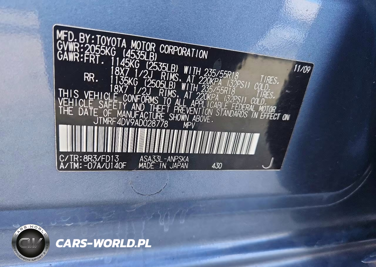 2010 Toyota Rav4 Sport VIN:JTMRF4DV9AD028778 - 13