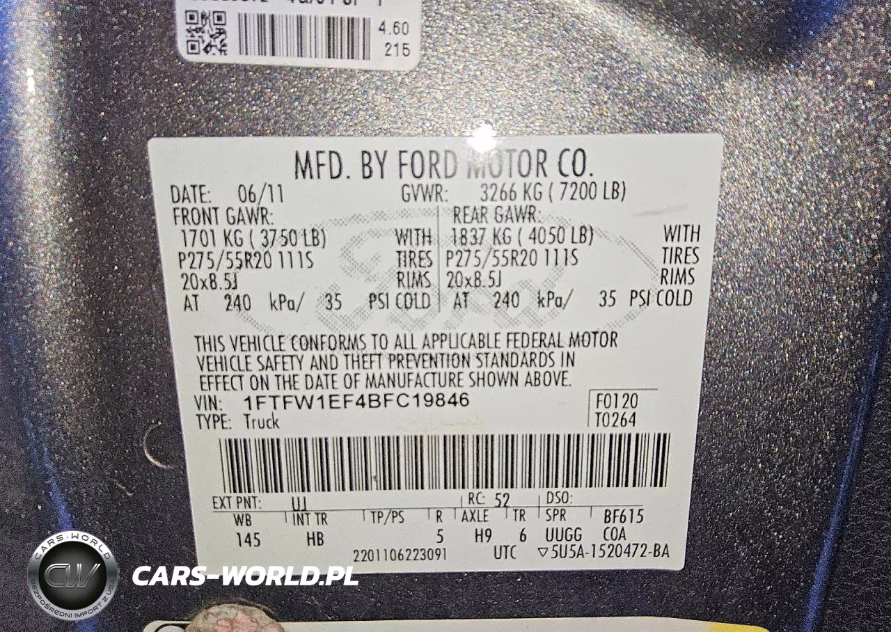 2011 Ford F150 Supercrew VIN:1FTFW1EF4BFC19846 - 12
