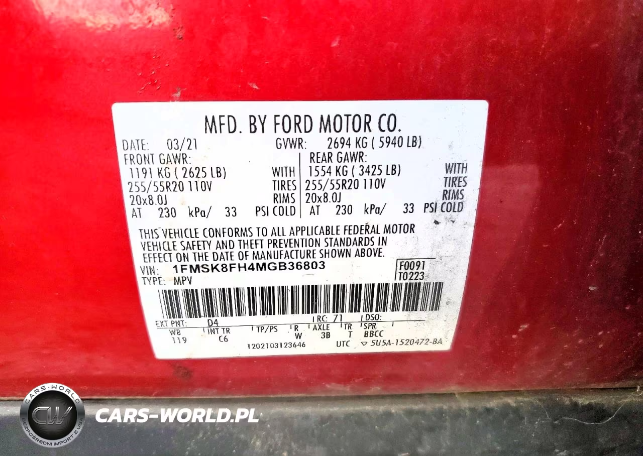 2021 Ford Explorer Limited VIN:1FMSK8FH4MGB36803 - 13