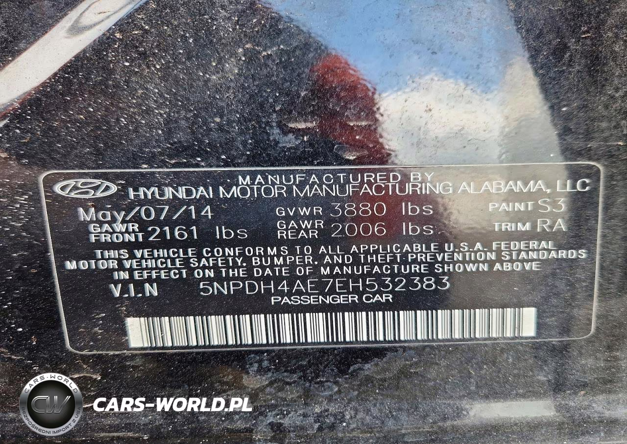 2014 Hyundai Elantra Se VIN:5NPDH4AE7EH532383 - 12