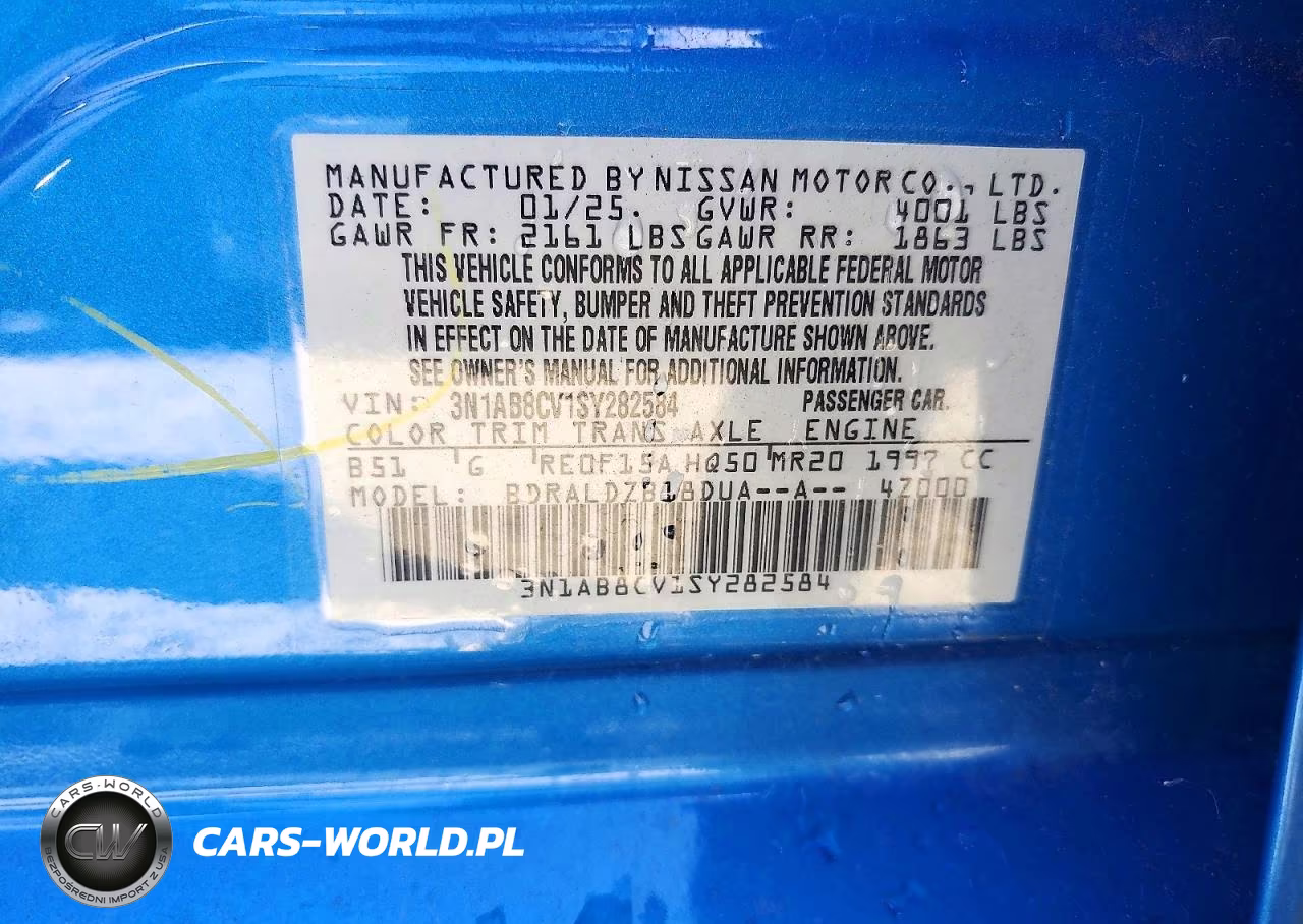 2025 Nissan Sentra Sv VIN:3N1AB8CV1SY282584 - 12