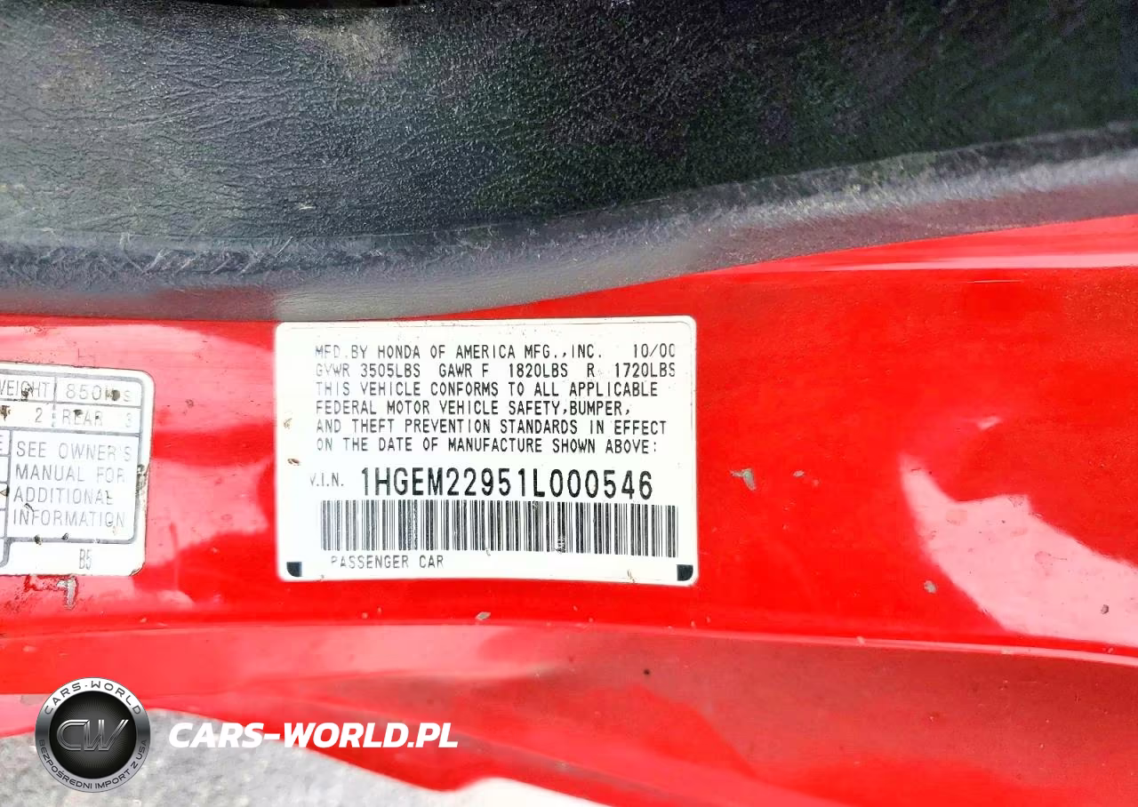 2001 Honda Civic Si VIN:1HGEM22951L000546 - 12