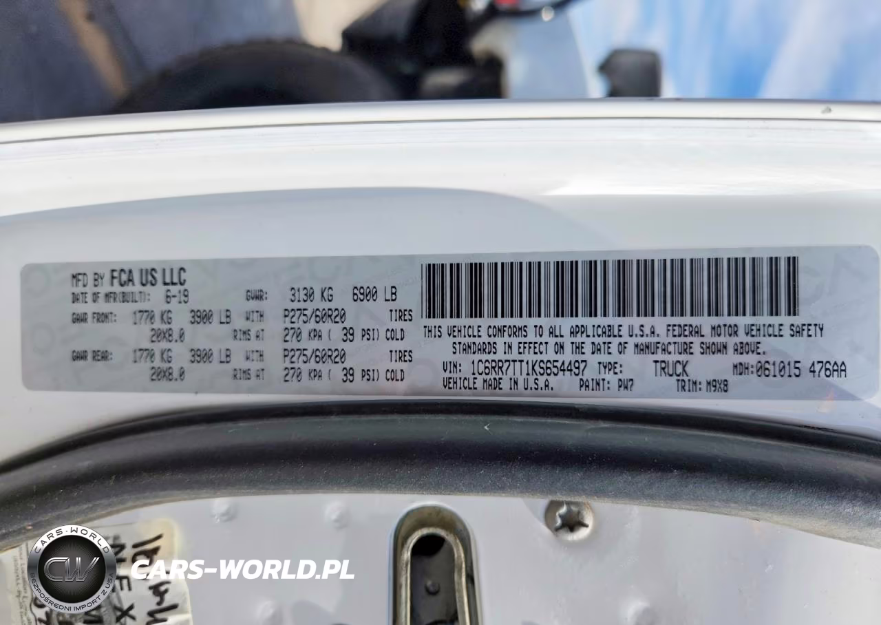 2019 Ram 1500 Classic Slt VIN:1C6RR7TT1KS654497 - 12