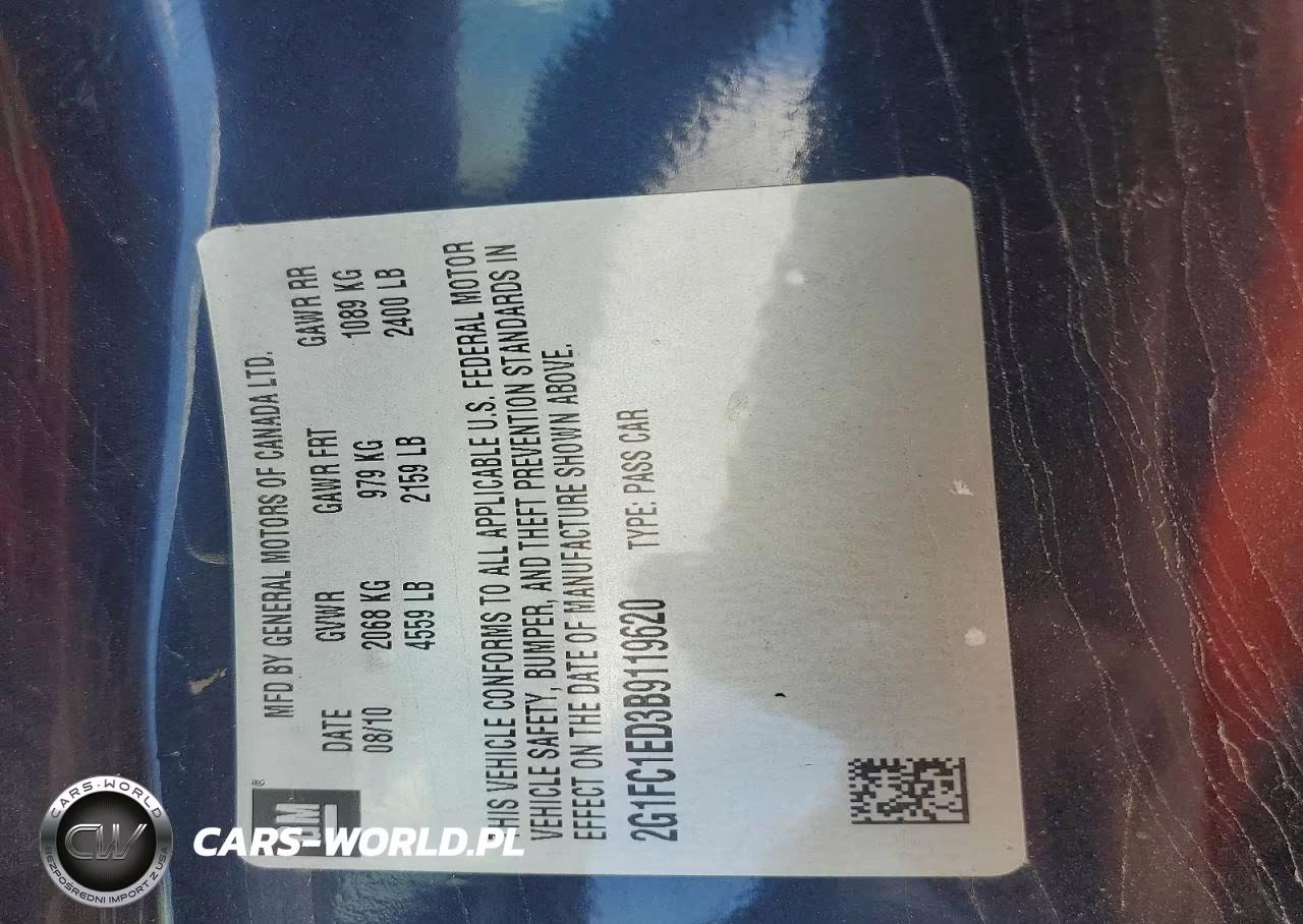 2011 Chevrolet Camaro Lt VIN:2G1FC1ED3B9119620 - 12