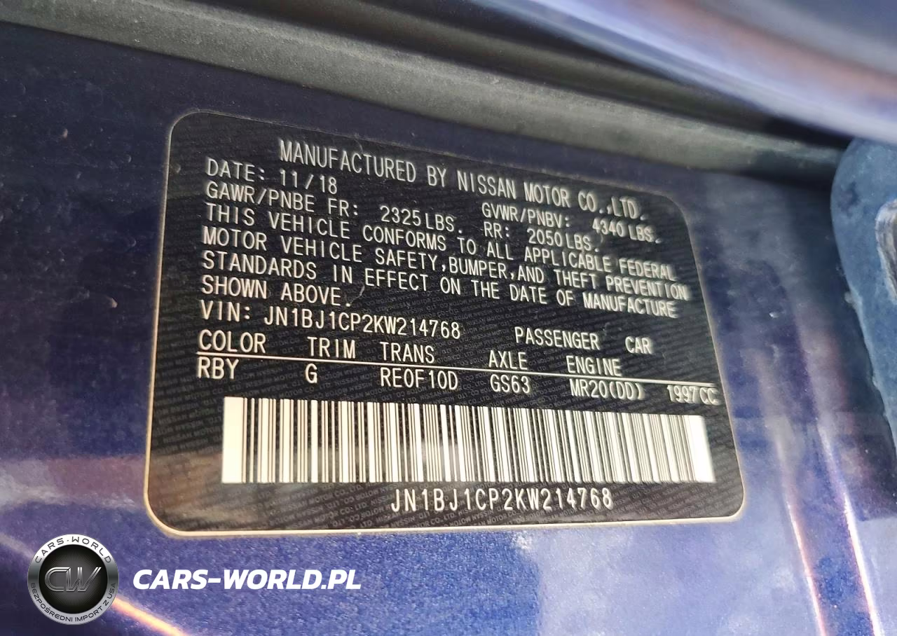 2019 Nissan Rogue Sport S VIN:JN1BJ1CP2KW214768 - 13