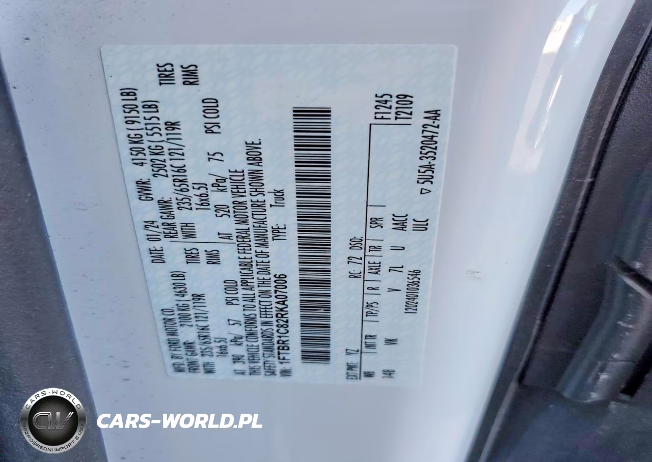 2024 Ford Transit T-250 VIN:1FTBR1C82RKA07006 - 13