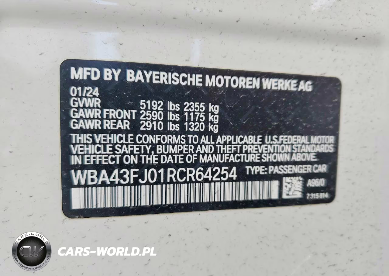 2024 BMW 530 I VIN:WBA43FJ01RCR64254 - 12