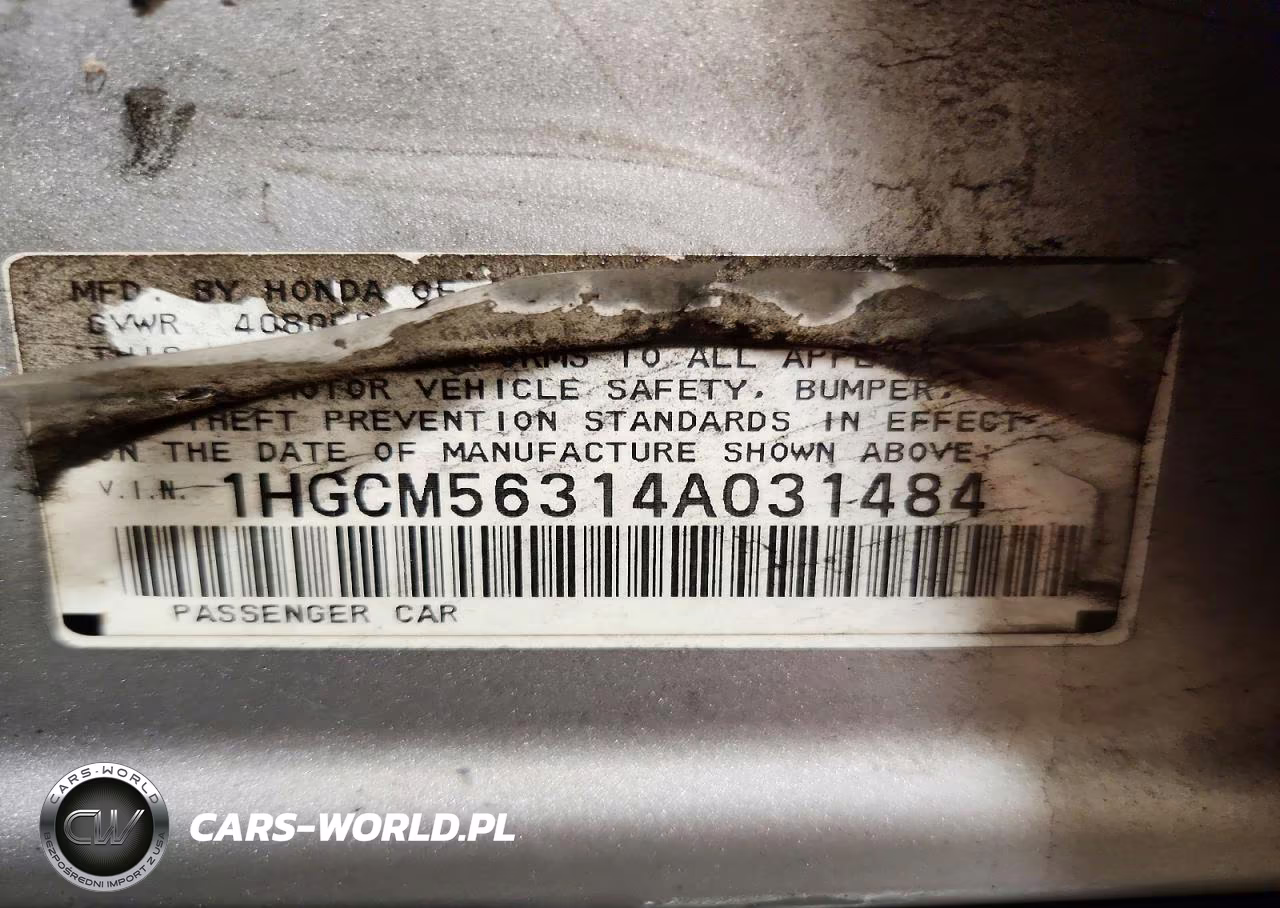 2004 Honda Accord Lx VIN:1HGCM56314A031484 - 12