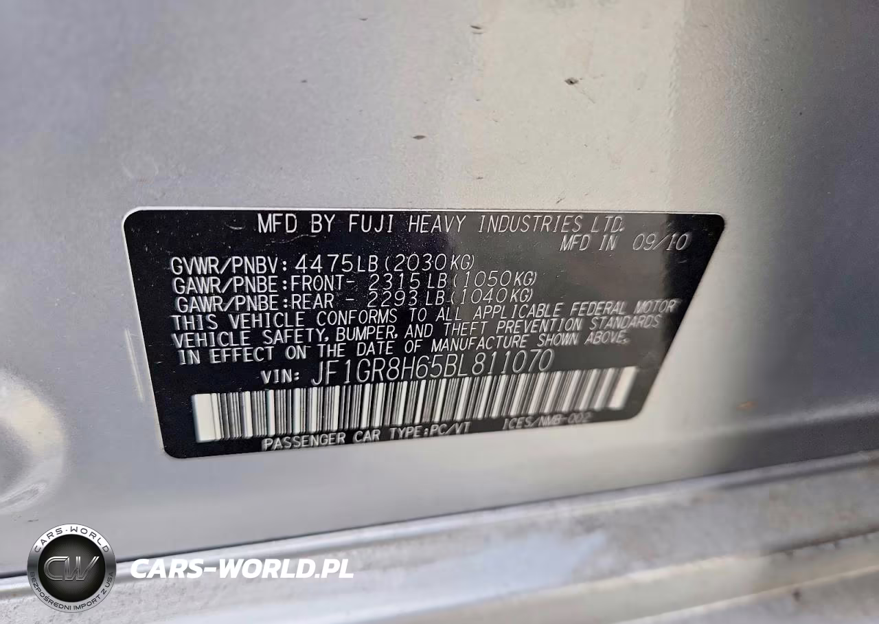 2011 Subaru Impreza Wrx Sti VIN:JF1GR8H65BL811070 - 14