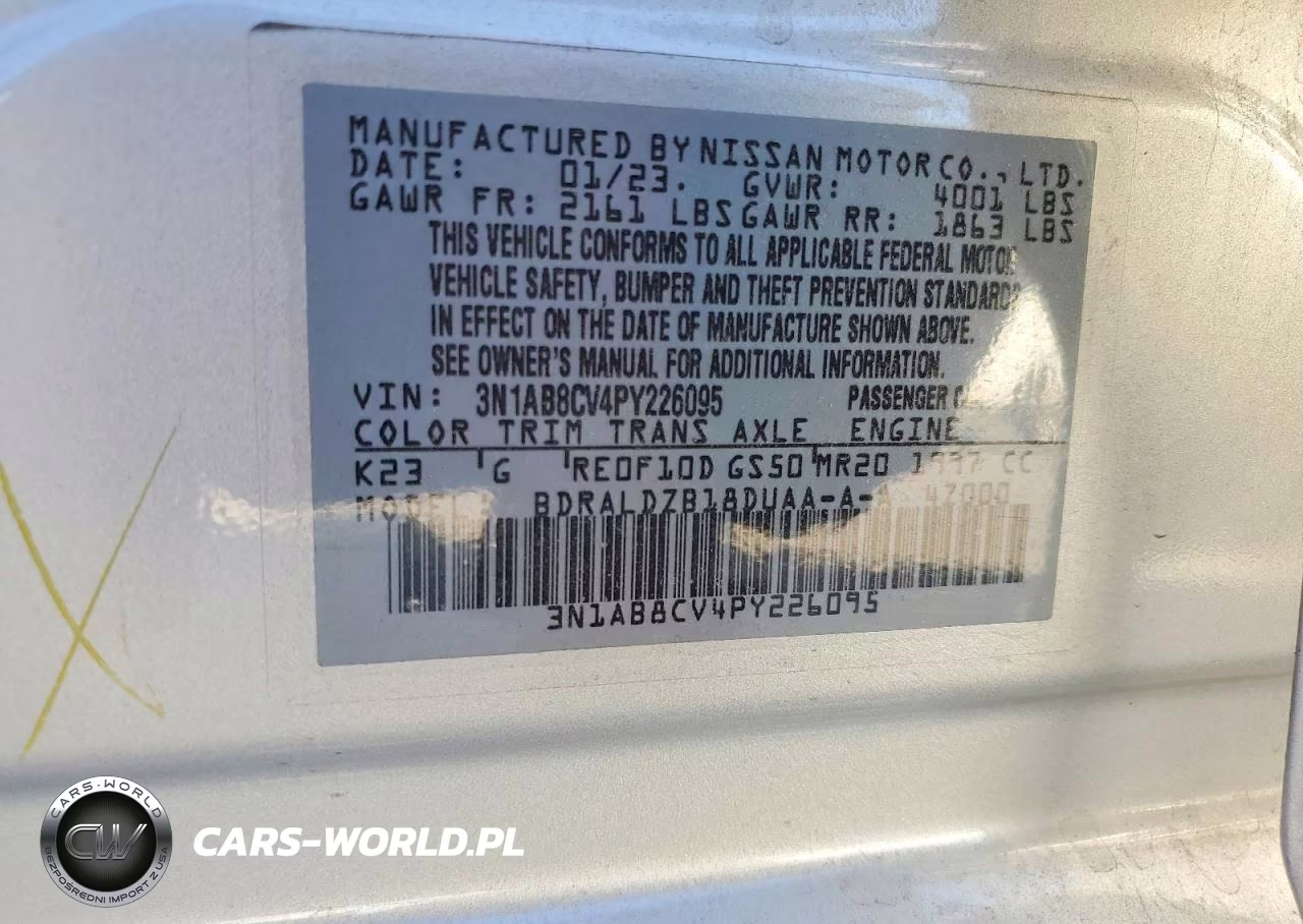 2023 Nissan Sentra Sv VIN:3N1AB8CV4PY226095 - 13